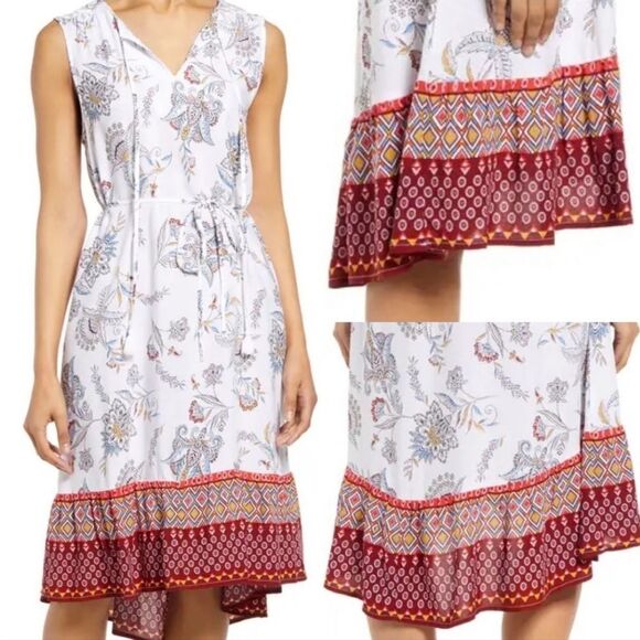 Nordstrom Lou Lou Sleeveless Vacation Dress Coverup Floral M NWOT - Picture 1 of 11